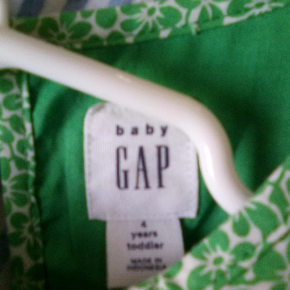 GAP Girls Green Floral Dress & Blue Striped Dress